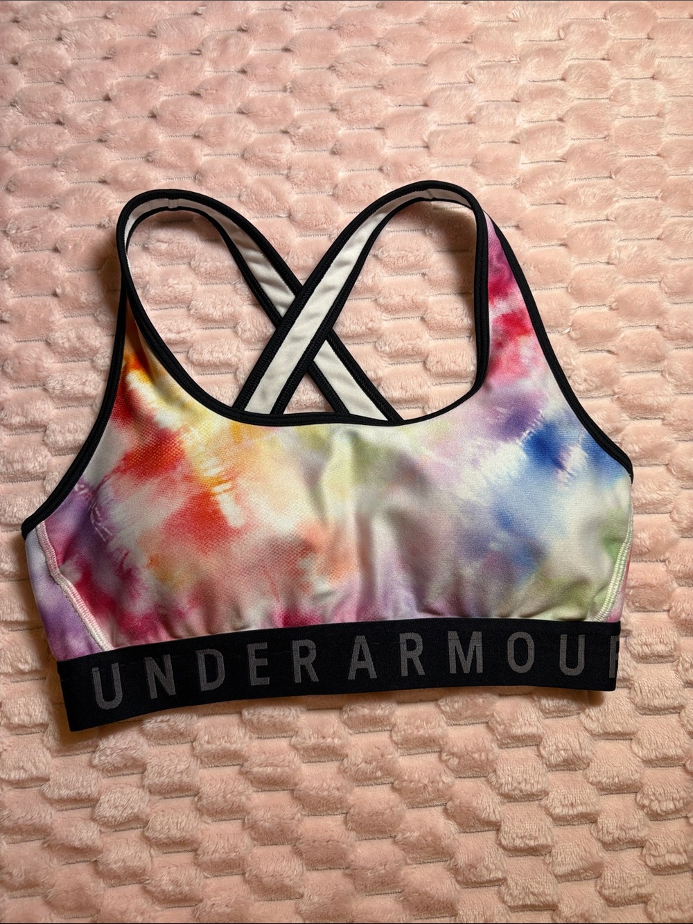 Under Armour Tie-Dye Crisscross Sports Bra - Rainbow Colors